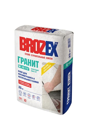 Клей для плитки KS 112 ГРАНИТ 25 кг BROZEX класс C2 T — Плиточные клеи и затирки