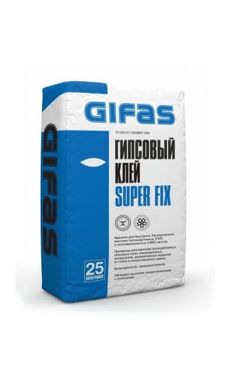 Гипсовый клей SUPER FIX (GIFAS), 25 кг — Клей