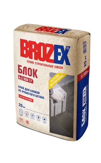 Смесь монтажно-кладочная KSB 17 БЛОК 25кг BROZEX
