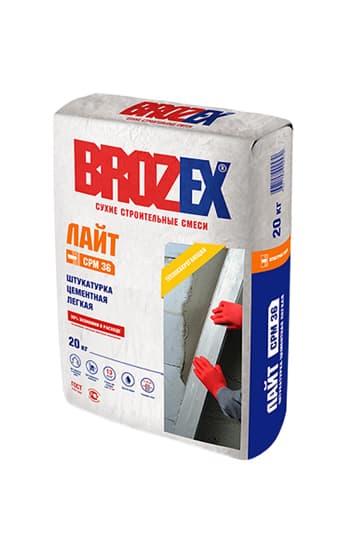Штукатурка цементная СРМ 36 Лайт (ШС-36) 20 кг BROZEX