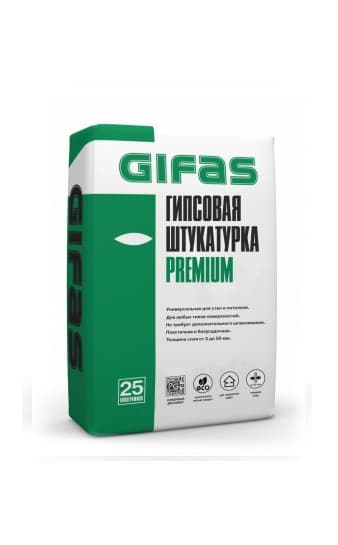 Гипсовая штукатурка GIFAS PREMIUM, 30 кг — Штукатурные смеси