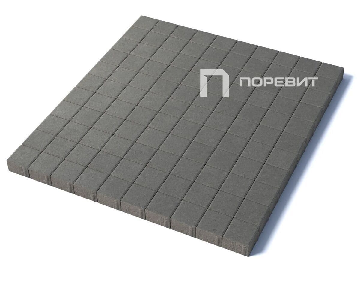 Тротуарная плитка "Квадрат 100x100" ПОРЕВИТ — Квадрат / Серый #797f8f / Гладкий