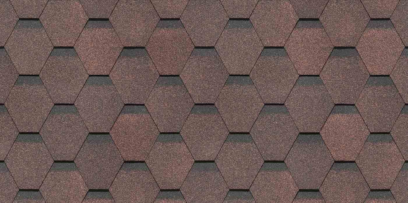 Гибкая черепица Standard Docke — Коричневый #805e55 / Однослойное / Сота