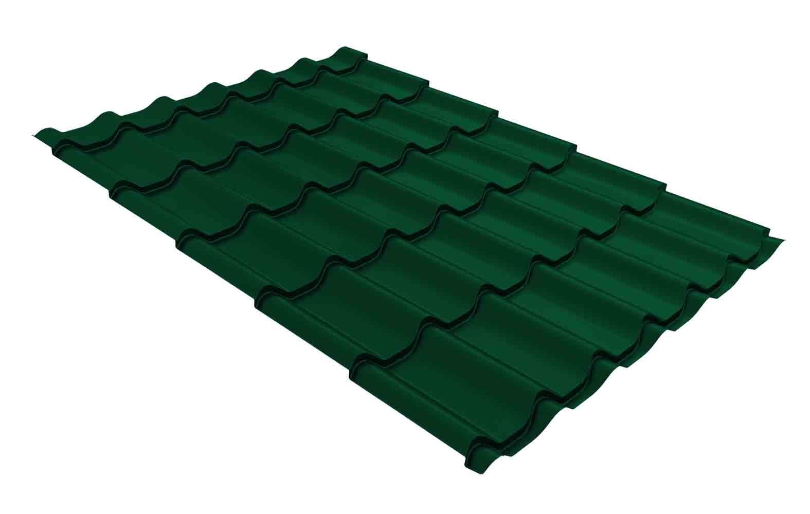 Металлочерепица Kamea Satin Matt Grandline — Зеленый мох #3b7347 / Kamea / Satin Matt / 0.5