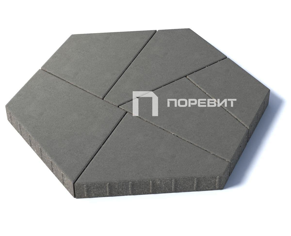 Тротуарная плитка "Мозаика" ПОРЕВИТ — Мозаика / Серый #797f8f / Гладкий