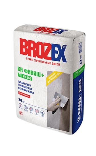 Шпаклевка полимерная WR 650 KR Финиш+ 20 кг BROZEX — Шпатлевочные смеси