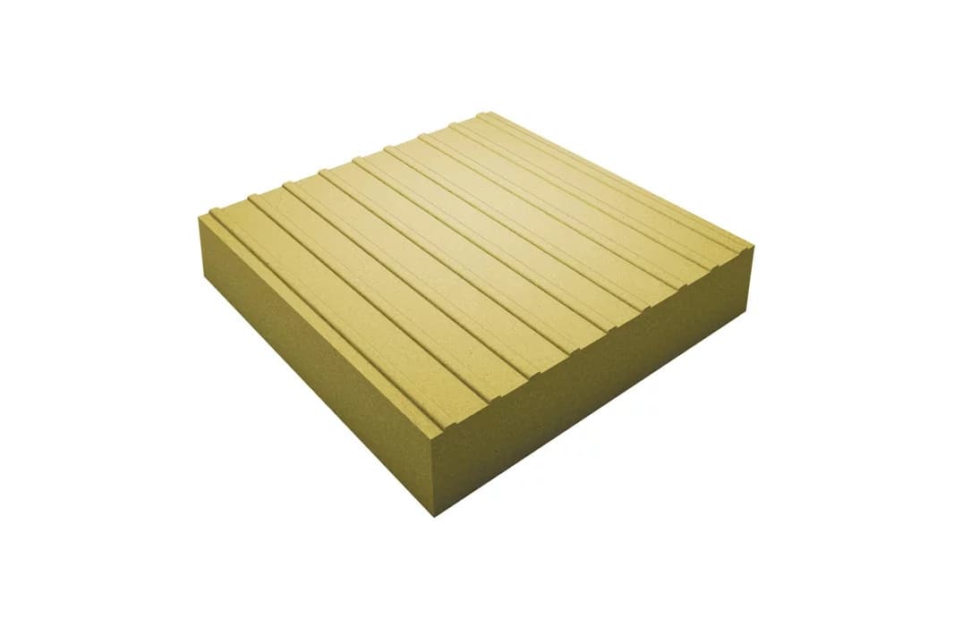Тротуарная плитка "Тактильная продольные рифы" БЕХАТОН — Квадрат / Желтый #f1ca88